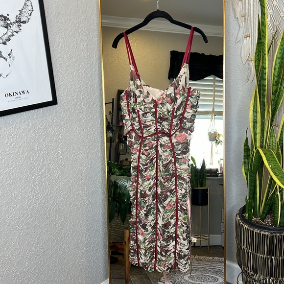 House of CB ‘Sable’ Vintage Floral Ruched Corset Dress NWOT - Picture 6 of 8